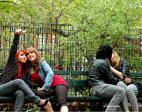 Park bench in Washington Sq 11x14
