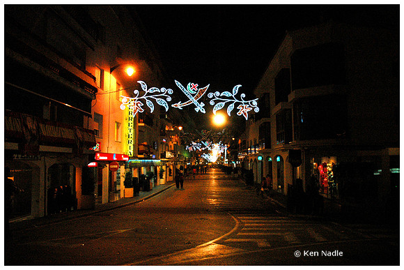 Altea street at night