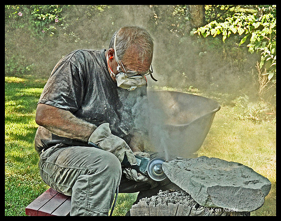 Ben working stone