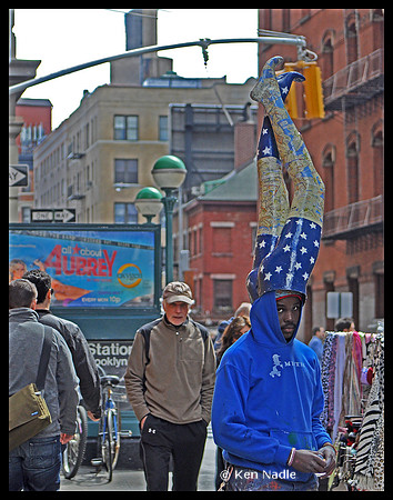 Man with legs on his head