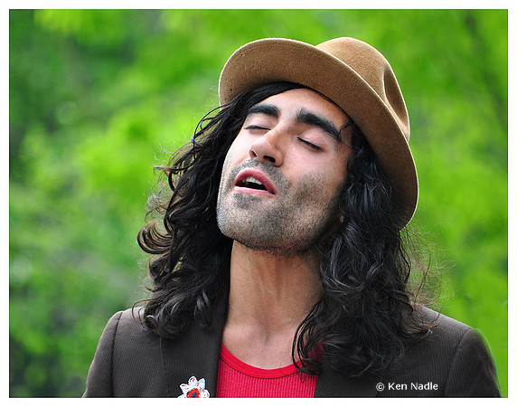 Singer with long brown hair