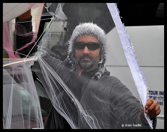 OWS demonstrator behind veil