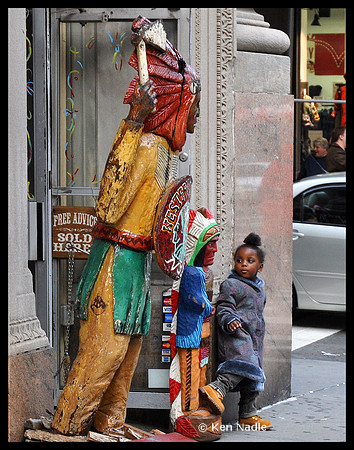 Little girl with little Indian