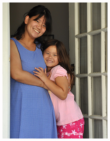 Eunjoo and Linda in doorway